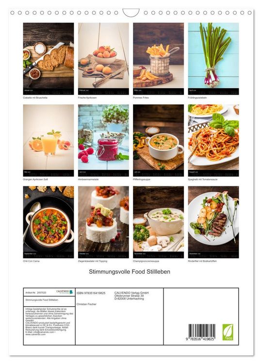 Produktbild: Stimmungsvolle Food Stillleben (Wandkalender 2026 DIN A3 hoch), CALVENDO Monatskalender