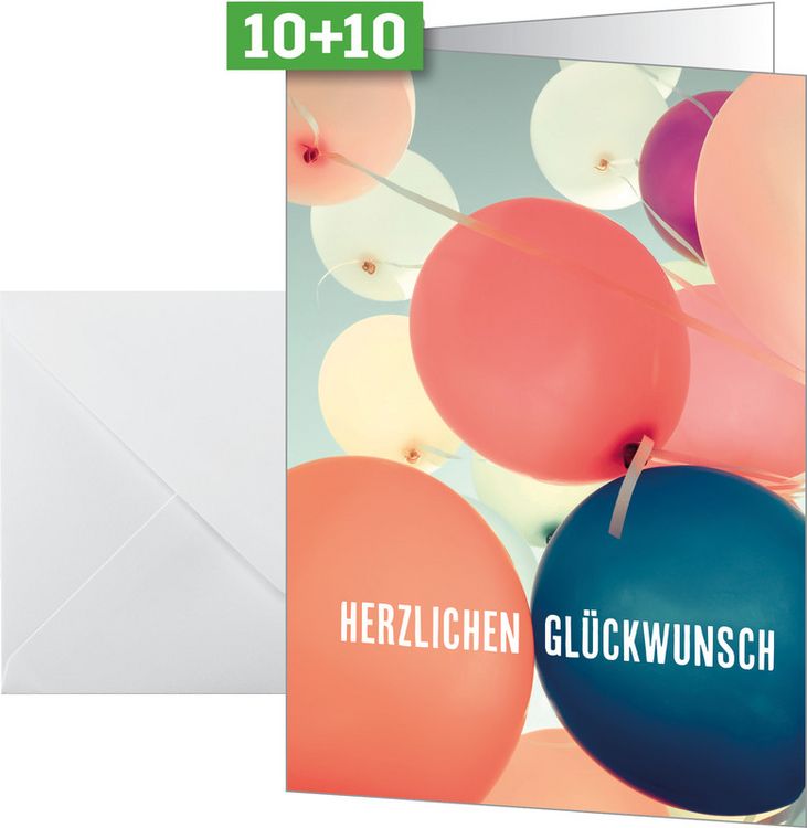 Produktbild: Karte A6 Balloons ink.Umschlag