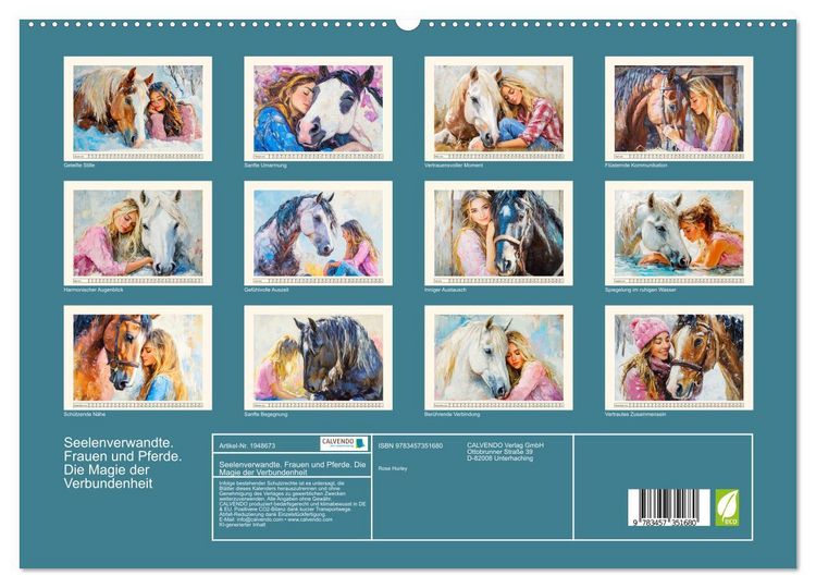 Produktbild: Seelenverwandte. Frauen und Pferde. Die Magie der Verbundenheit (hochwertiger Premium Wandkalender 2026 DIN A2 quer), Kunstdruck in Hochglanz