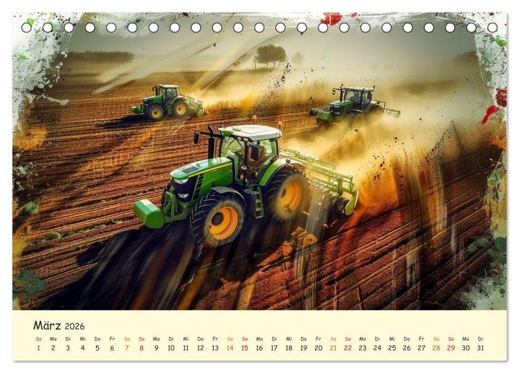 Produktbild: Traktoren - tolle Momente (Tischkalender 2026 DIN A5 quer), CALVENDO Monatskalender