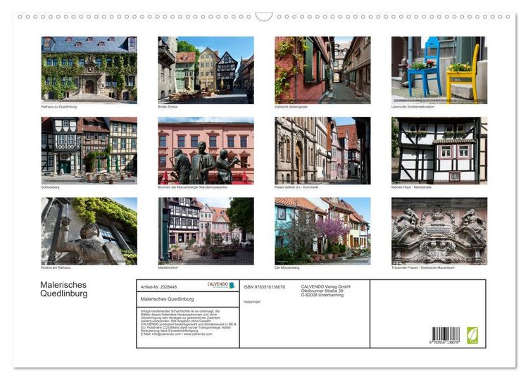 Produktbild: Malerisches Quedlinburg (Wandkalender 2026 DIN A2 quer), CALVENDO Monatskalender