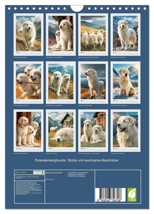 Produktbild: Pyren&auml;enberghunde. Stolze und wachsame Besch&uuml;tzer (Wandkalender 2027 DIN A4 hoch), CALVENDO Monatskalender