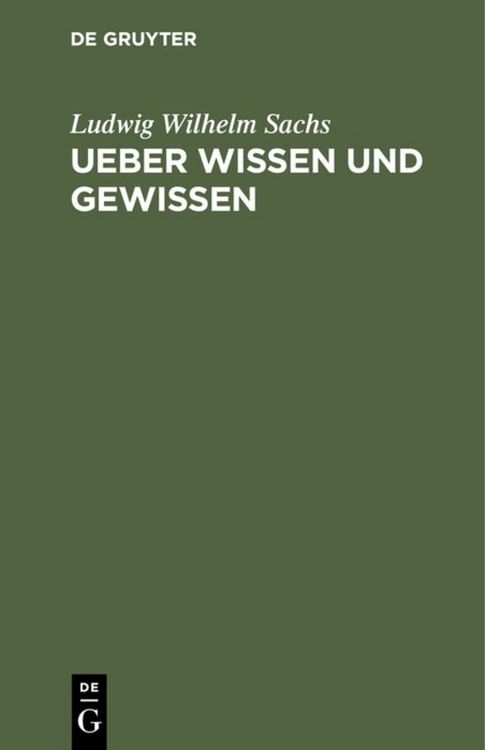 Produktbild: Ueber Wissen und Gewissen