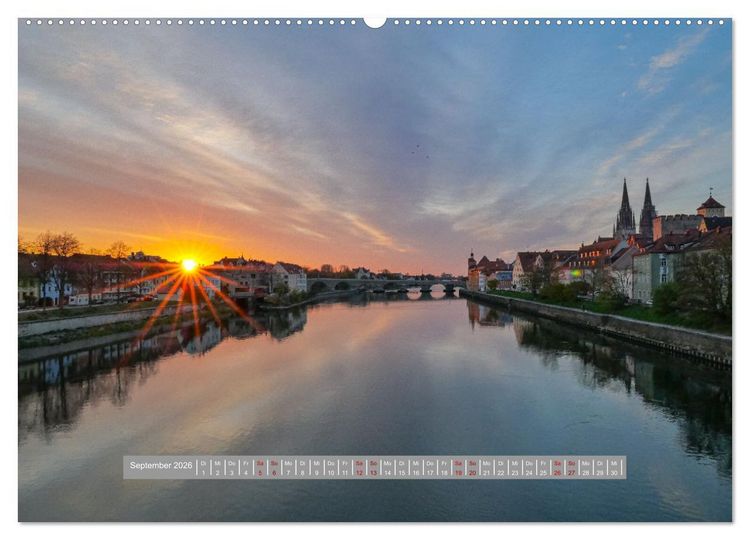 Produktbild: Regensburg Mittelalterliche Stadt mit Flair an der Donau (hochwertiger Premium Wandkalender 2026 DIN A2 quer), Kunstdruck in Hochglanz