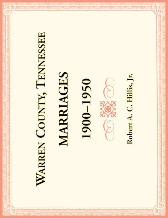 Produktbild: Warren County, Tennessee Marriages, 1900-1950