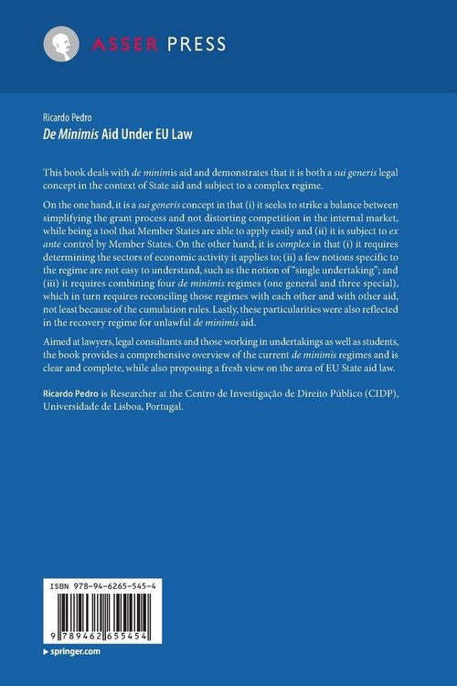 Produktbild: De Minimis Aid Under EU Law