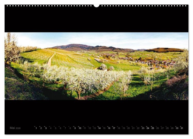 Produktbild: Markgr&auml;flerland-Panoramen - Vier Jahreszeiten in der Toskana Deutschlands (hochwertiger Premium Wandkalender 2026 DIN A2 quer), Kunstdruck in Hochglanz