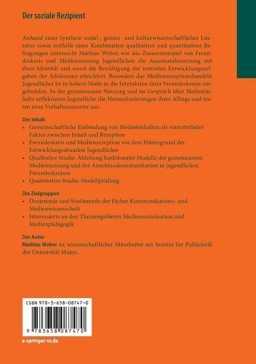 Produktbild: Der soziale Rezipient