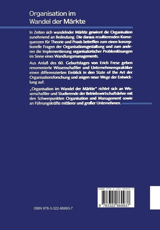 Produktbild: Organisation im Wandel der M&auml;rkte