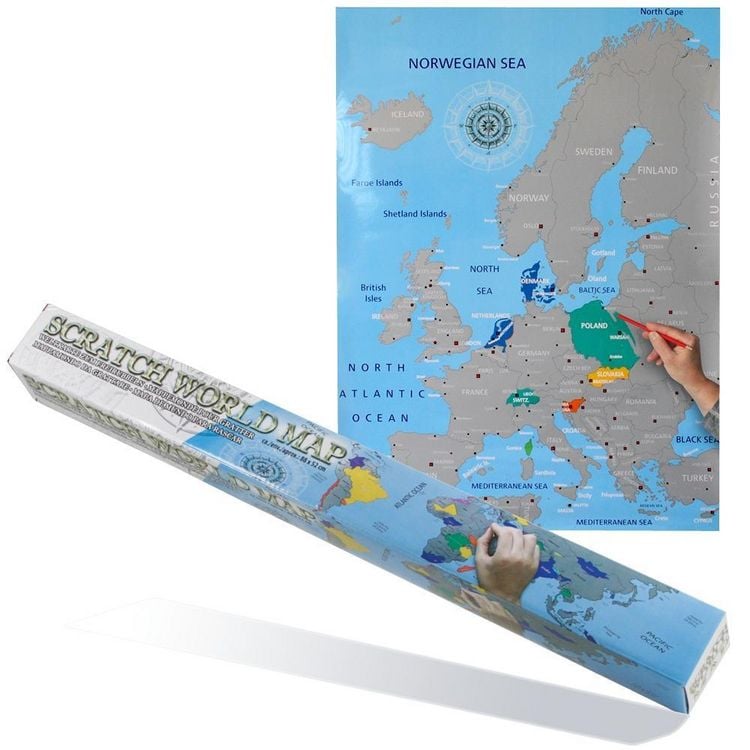 Produktbild: Landkarte zum Freirubbeln Europa. Format 45 x 70 cm
