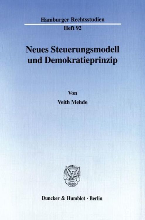 Produktbild: Neues Steuerungsmodell und Demokratieprinzip.