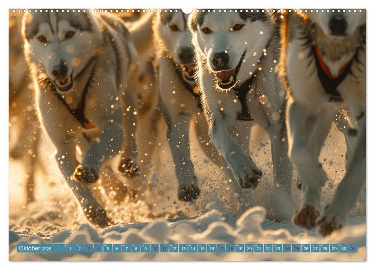 Produktbild: Schlittenhund Tr&auml;ume (hochwertiger Premium Wandkalender 2026 DIN A2 quer), Kunstdruck in Hochglanz