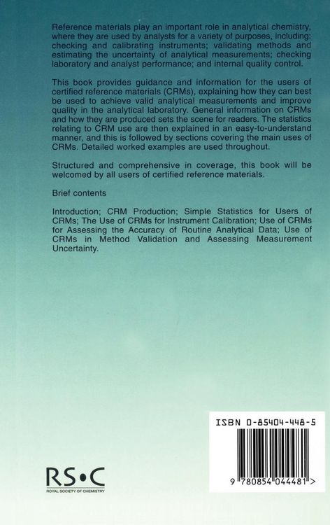 Produktbild: Applications of Reference Materials in Analytical Chemistry
