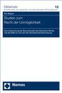 Produktbild: Studien zum Recht der Unm&ouml;glichkeit