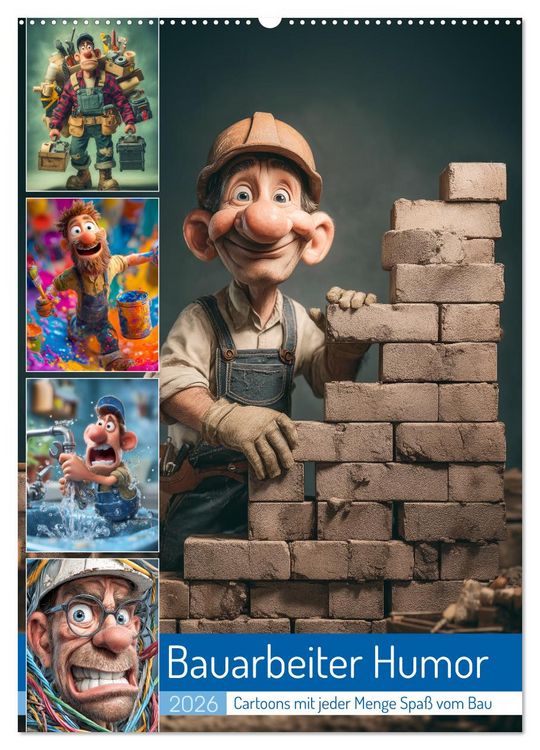 Produktbild: Bauarbeiter Humor (Wandkalender 2026 DIN A2 hoch), CALVENDO Monatskalender
