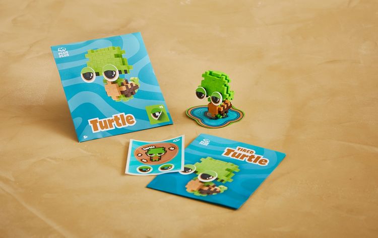 Produktbild: PLUS PLUS - 31 Kreativ Bausteine M&uuml;de Schildkr&ouml;te (MQ3)