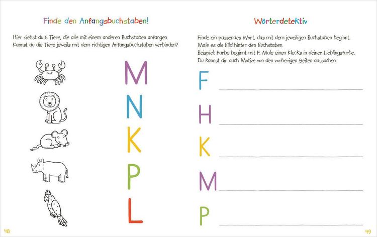 Produktbild: Mein kunterbuntes Buch der Buchstaben und Zahlen. Spielerisch das Alphabet und die Zahlen von 1 bis 20 lernen. F&uuml;r Vorschulkinder ab 5 Jahren