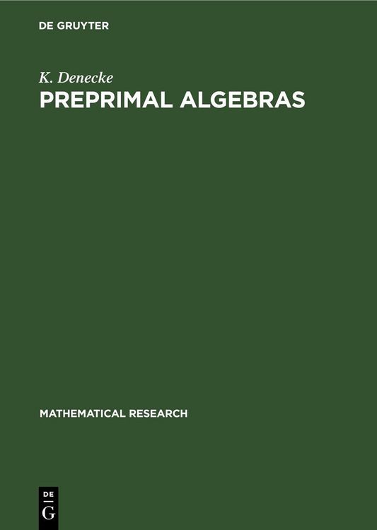 Produktbild: Preprimal Algebras