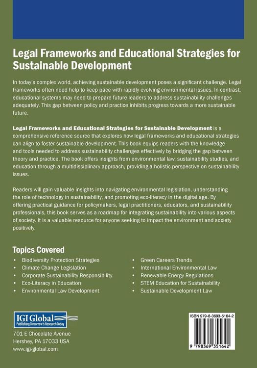 Produktbild: Legal Frameworks and Educational Strategies for Sustainable Development