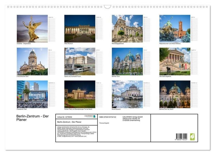 Produktbild: Berlin-Zentrum - Der Planer (Wandkalender 2026 DIN A2 quer), CALVENDO Monatskalender
