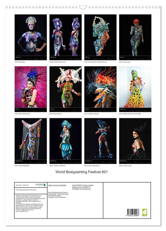 Produktbild: World Bodypainting Festival #21 (Wandkalender 2026 DIN A2 hoch), CALVENDO Monatskalender