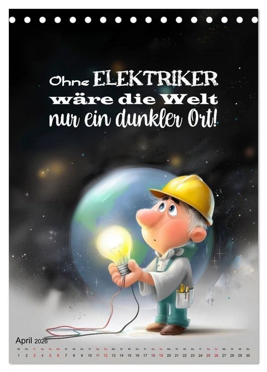 Produktbild: Elektrikerspr&uuml;che (Tischkalender 2026 DIN A5 hoch), CALVENDO Monatskalender
