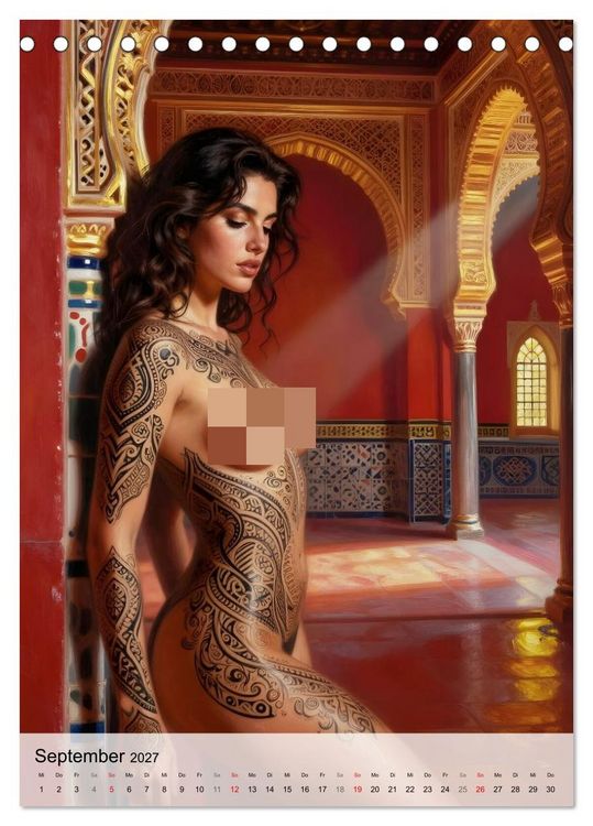 Produktbild: Tattoo Engel (Tischkalender 2027 DIN A5 hoch), CALVENDO Monatskalender