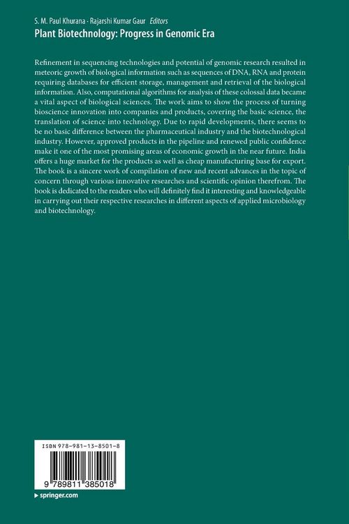 Produktbild: Plant Biotechnology: Progress in Genomic Era