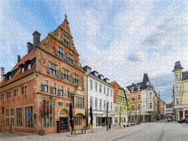 Produktbild: CALVENDO Puzzle Credenstra&szlig;e Ecke L&uuml;bberstra&szlig;e | 1000 Teile Lege-Gr&ouml;&szlig;e 64x48cm Foto-Puzzle f&uuml;r gl&uuml;ckliche Stunden