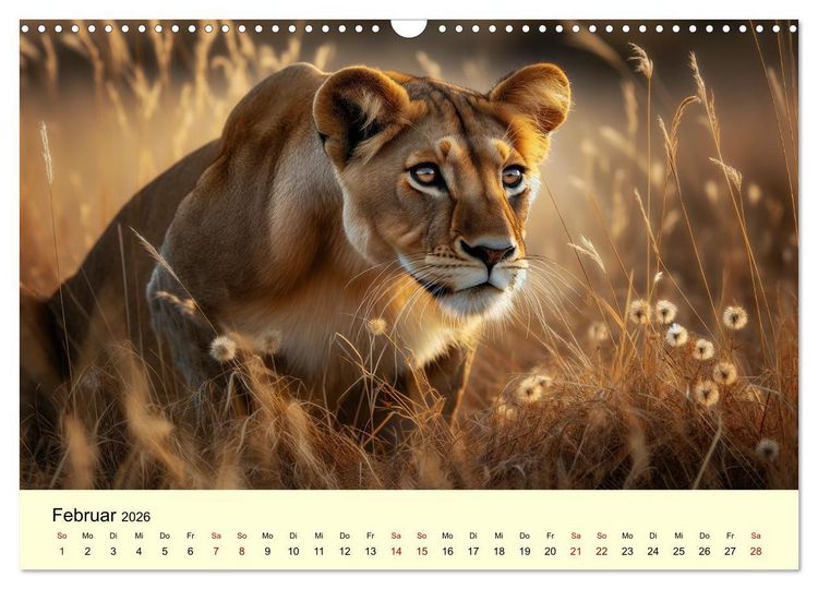 Produktbild: Majest&auml;tische L&ouml;wen - Die Herrscher der Wildnis (Wandkalender 2026 DIN A3 quer), CALVENDO Monatskalender