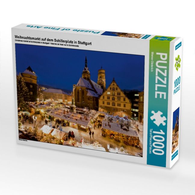 Produktbild: CALVENDO Puzzle Weihnachtsmarkt auf dem Schillerplatz in Stuttgart | 1000 Teile Lege-Gr&ouml;&szlig;e 64x48cm Foto-Puzzle f&uuml;r gl&uuml;ckliche Stunden