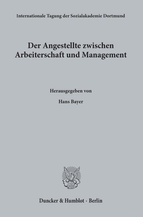 Produktbild: Der Angestellte zwischen Arbeiterschaft und Management.