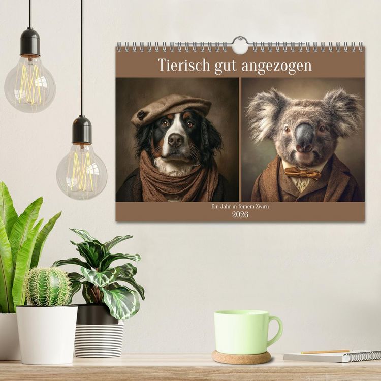 Produktbild: Tierisch gut angezogen (Wandkalender 2026 DIN A4 quer), CALVENDO Monatskalender