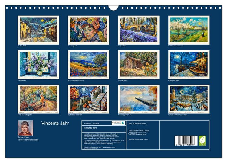 Produktbild: Vincents Jahr (Wandkalender 2026 DIN A3 quer), CALVENDO Monatskalender