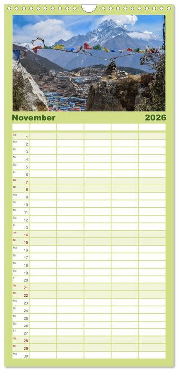 Produktbild: Familienplaner 2026 - Nepal- Trekking durchs Hochgebirge mit 5 Spalten (Wandkalender, 21 x 45 cm) CALVENDO