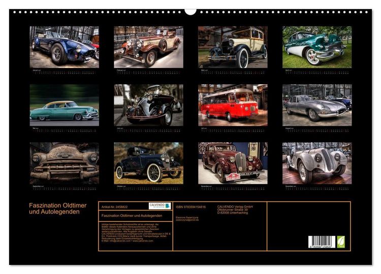 Produktbild: Faszination Oldtimer und Autolegenden (Wandkalender 2027 DIN A2 quer), CALVENDO Monatskalender