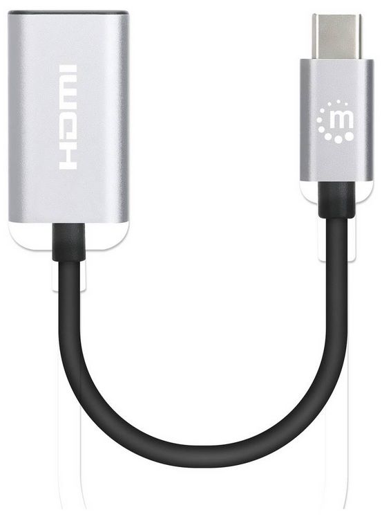 Produktbild: Manhattan USB-Adapter HDMI 2.0 HDMI-A Buchse, USB-C&reg; Stecker 0.11m Spacegrau 153973