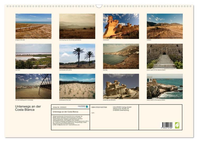 Produktbild: Unterwegs an der Costa Blanca (Wandkalender 2026 DIN A2 quer), CALVENDO Monatskalender