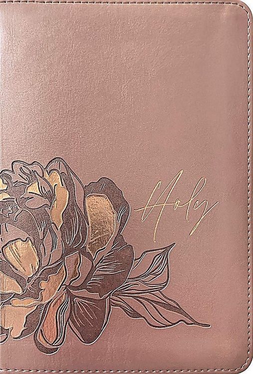 Produktbild: NLT Compact Giant Print Bible, Filament Enabled (Leatherlike, Rose Metallic Peony, Red Letter)