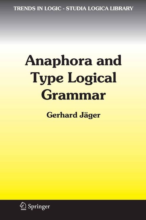 Produktbild: Anaphora and Type Logical Grammar