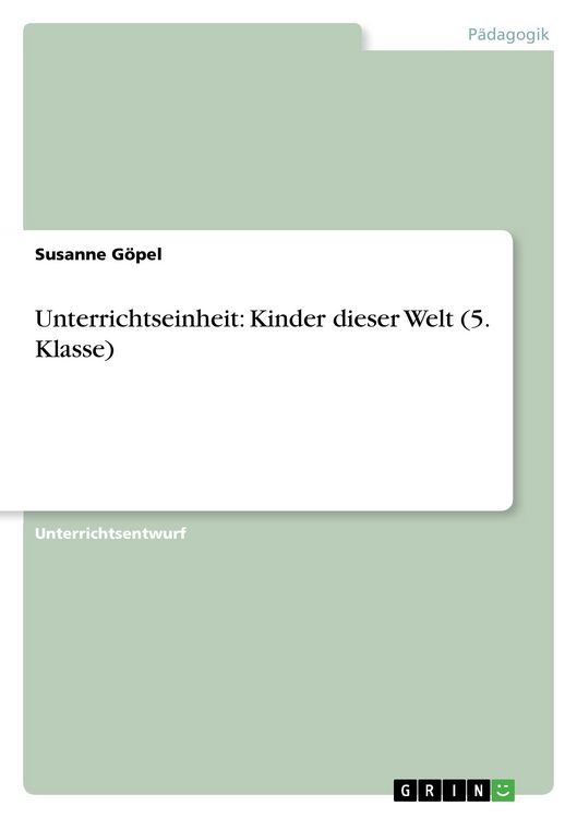 Produktbild: Unterrichtseinheit: Kinder dieser Welt (5. Klasse)
