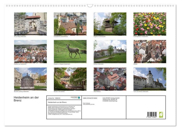 Produktbild: Heidenheim an der Brenz (Wandkalender 2026 DIN A2 quer), CALVENDO Monatskalender