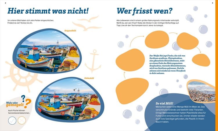 Produktbild: WAS IST WAS R&auml;tseln und Stickern: Ozeane