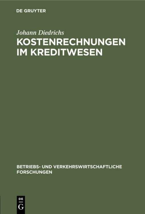 Produktbild: Kostenrechnungen im Kreditwesen