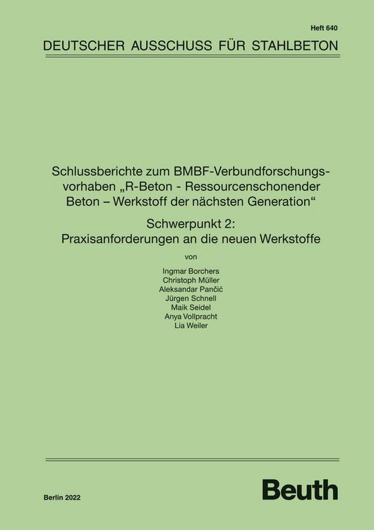 Produktbild: Schlussberichte zum BMBF-Verbundforschungsvorhaben "R-Beton