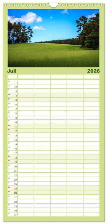 Produktbild: Familienplaner 2026 - Bezauberndes Usedom mit 5 Spalten (Wandkalender, 21 x 45 cm) CALVENDO