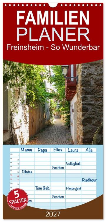 Produktbild: Familienplaner 2027 - Freinsheim - So Wunderbar mit 5 Spalten (Wandkalender, 21 x 45 cm) CALVENDO