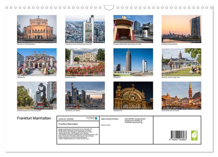 Produktbild: Frankfurt Mainhattan (Wandkalender 2026 DIN A3 quer), CALVENDO Monatskalender