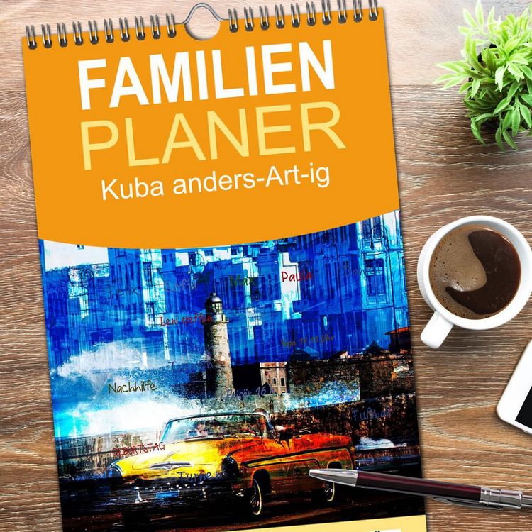 Produktbild: Familienplaner 2026 - Kuba anders-Art-ig mit 5 Spalten (Wandkalender, 21 x 45 cm) CALVENDO