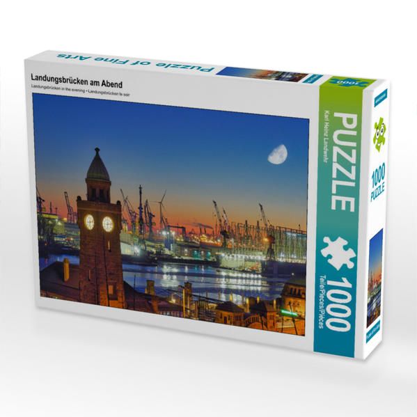 Produktbild: CALVENDO Puzzle Landungsbr&uuml;cken am Abend | 1000 Teile Lege-Gr&ouml;&szlig;e 64x48cm Foto-Puzzle f&uuml;r gl&uuml;ckliche Stunden